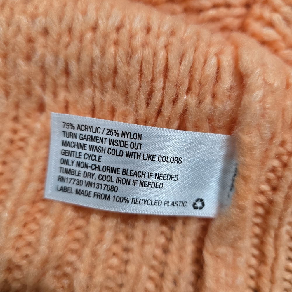 Universal Thread Neon Orange Boxy V- Neck Knit Sweater Sz S - Picture 4 of 6